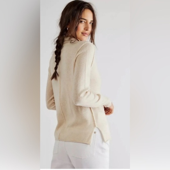 Free People paloma cream 100% cashmere button front grandpa‎ slouchy cardigan XS - Picture 1 of 14